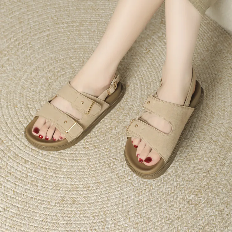 JOSINY One Strap Sandals Women's Apricot-4