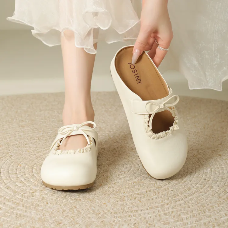 JOSINY Slip Resistant Quick Dry Closed Toe Slippers Women's Ecru-6