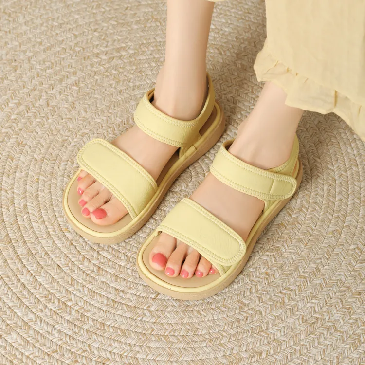 JOSINY One Strap Sandals 2.5CM Women's Yellow Gift Box Set-6