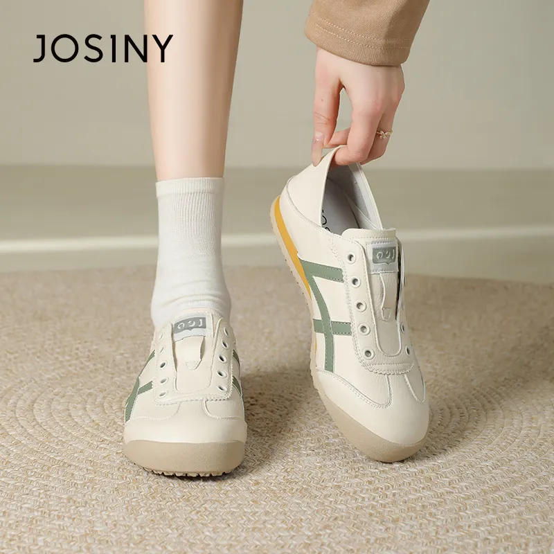 JOSINY Casual Shoes Women's Low Top Beige/Blue, Beige/Silver, Beige/Green-16