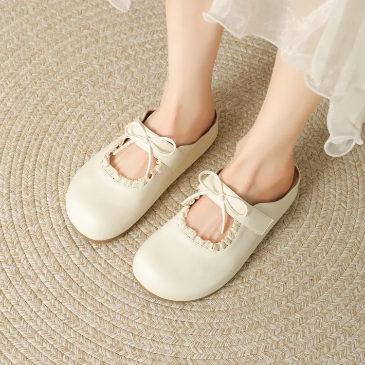 JOSINY Slip Resistant Quick Dry Closed Toe Slippers Women's Ecru-4