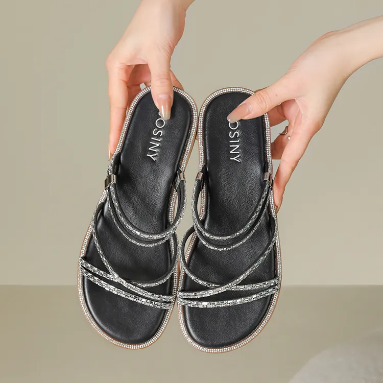 JOSINY Rubber Sole Slip Resistant Slide Slippers Women's-8