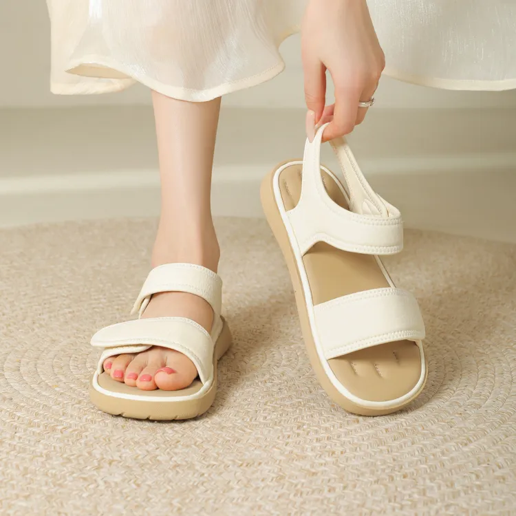 JOSINY One Strap Sandals Women's Ecru Gift Box Set-3