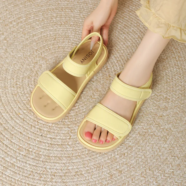 JOSINY One Strap Sandals 2.5CM Women's Yellow Gift Box Set-7