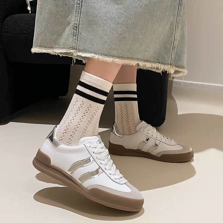JOSINY Vintage German Army Trainers Lightweight Low Top Skateboard Shoes Women's-23