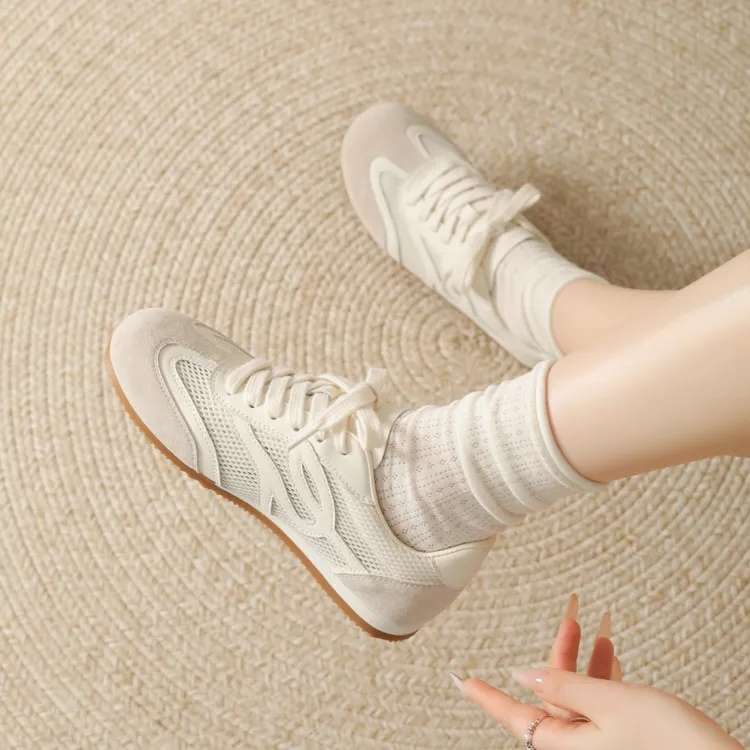 JOSINY Shock Absorbing, Non Slip, Wear Resistant, Breathable And Lightweight Low Top Casual Shoes Women's White-5