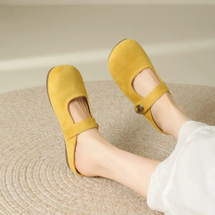 JOSINY Rubber Sole Quiet Abrasion Resistant Slip Resistant Closed Toe Slippers Women's Yellow-4