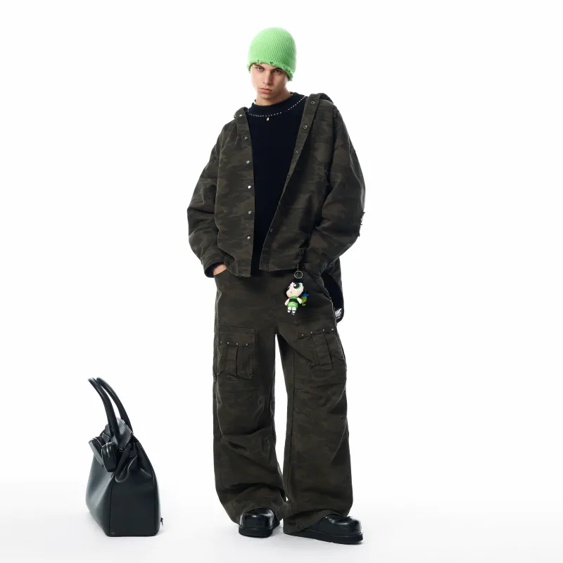 JHYQ Casual Pants Unisex Dark Gray Camouflage-7