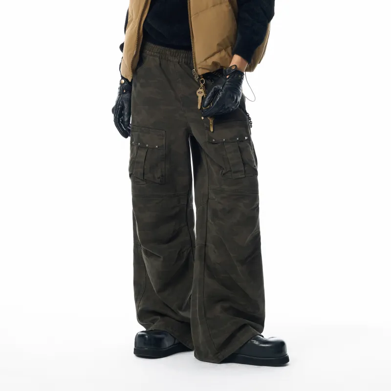 JHYQ Casual Pants Unisex Dark Gray Camouflage-4