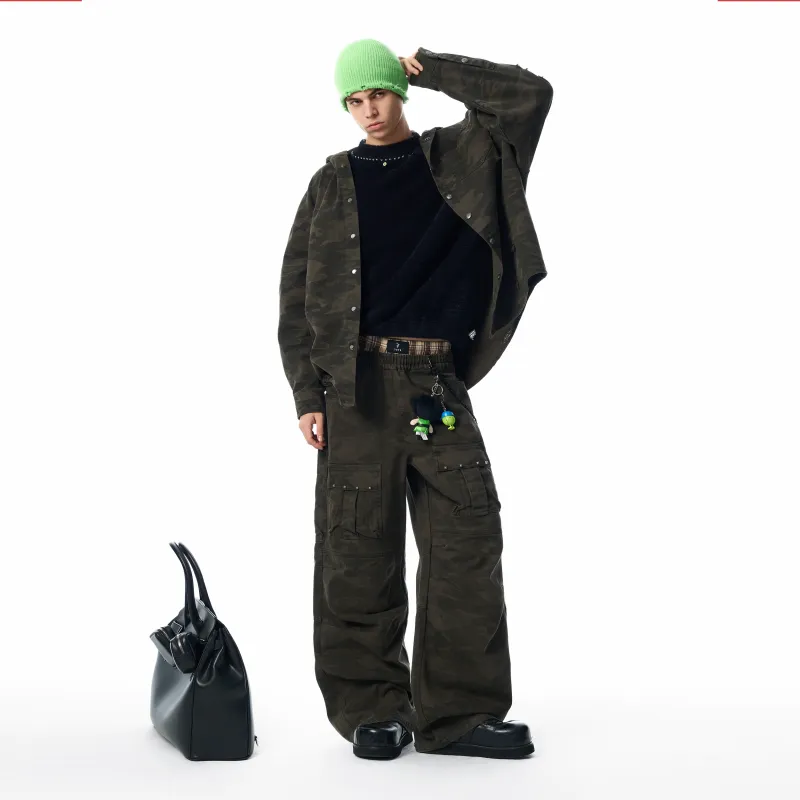JHYQ Casual Pants Unisex Dark Gray Camouflage-6