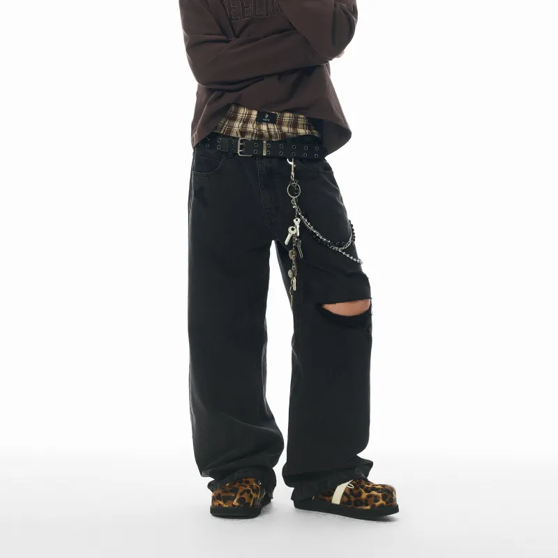 JHYQ Jeans Unisex Washed Black-2