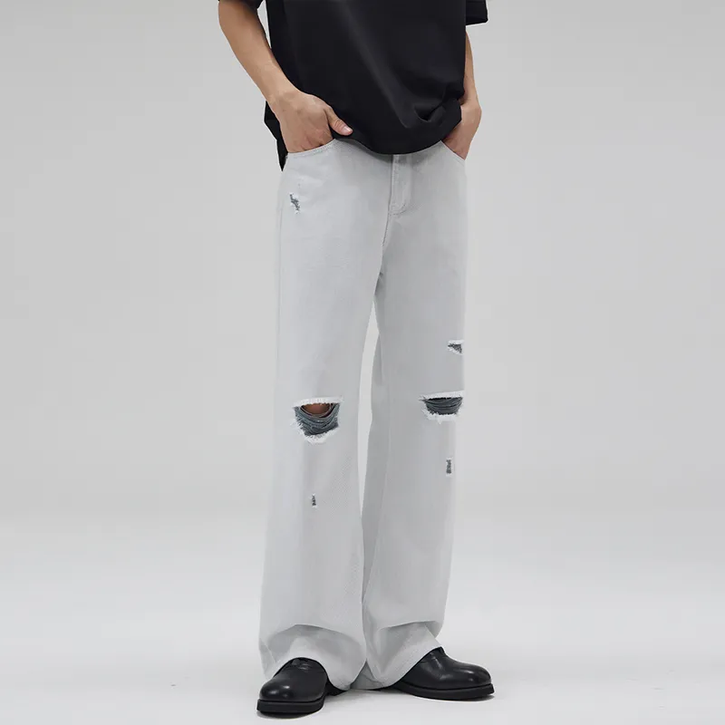 GEOFFREY B. SMALL Jeans Unisex Blue Yarn White-4