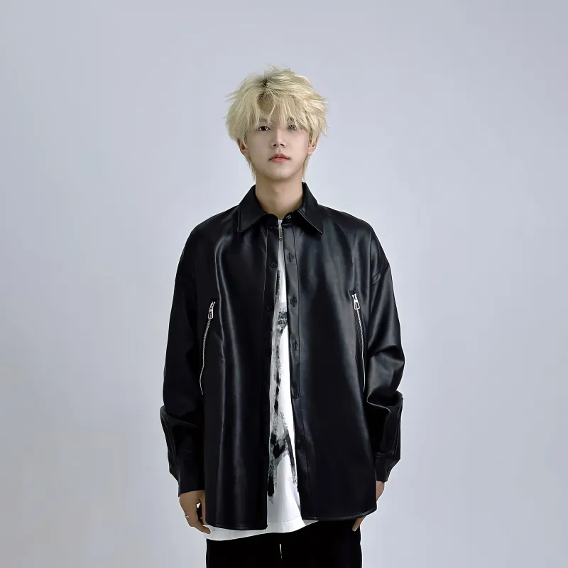 GEOFFREY B. SMALL Leather Jacket Unisex Black-3