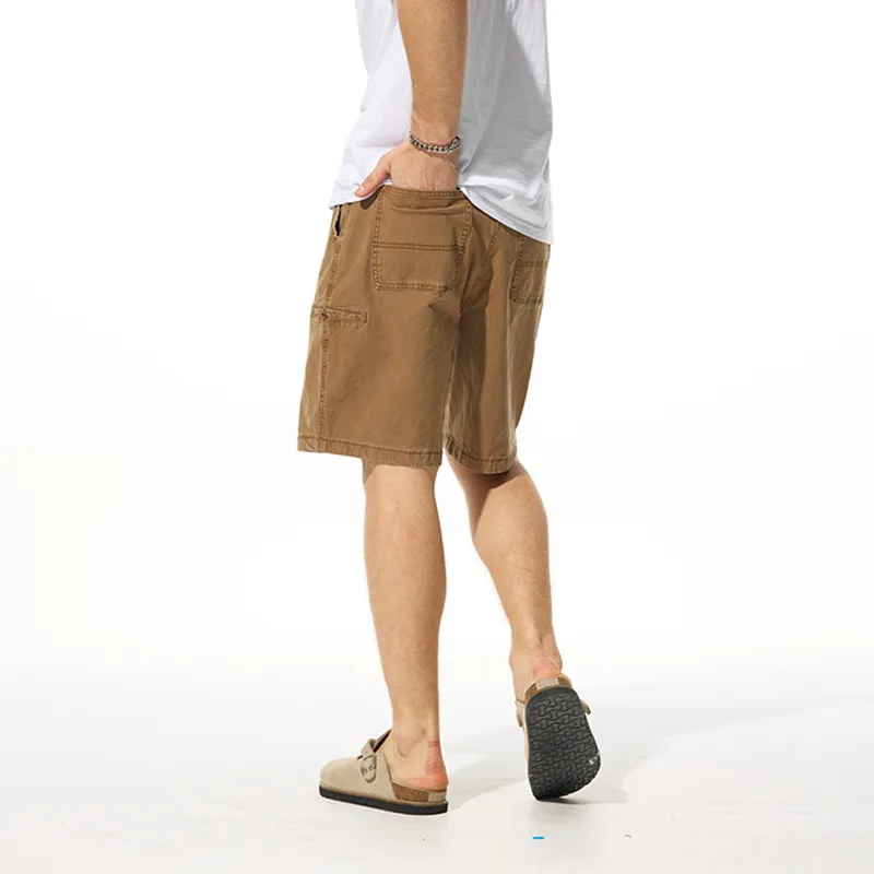 FCMM Denim Shorts Unisex Brown Yellow-5