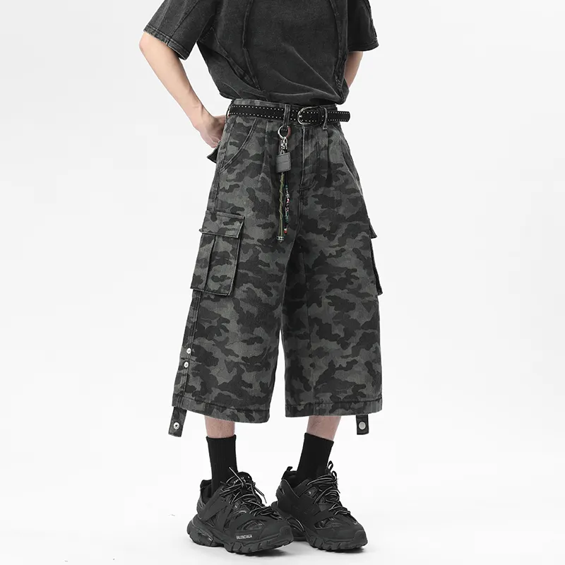 WKOOG Denim Shorts Unisex City Army Green-5