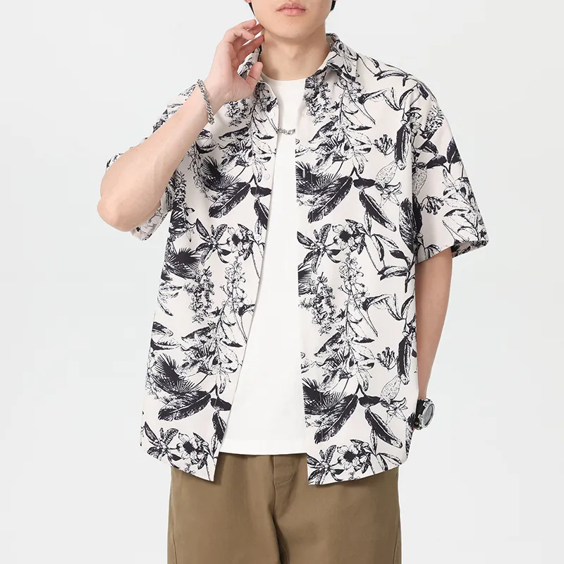 WKOOG Shirts Unisex Ink Shadow Flower Trail-5