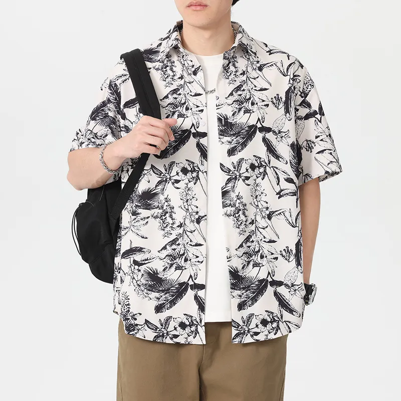 WKOOG Shirts Unisex Ink Shadow Flower Trail-4