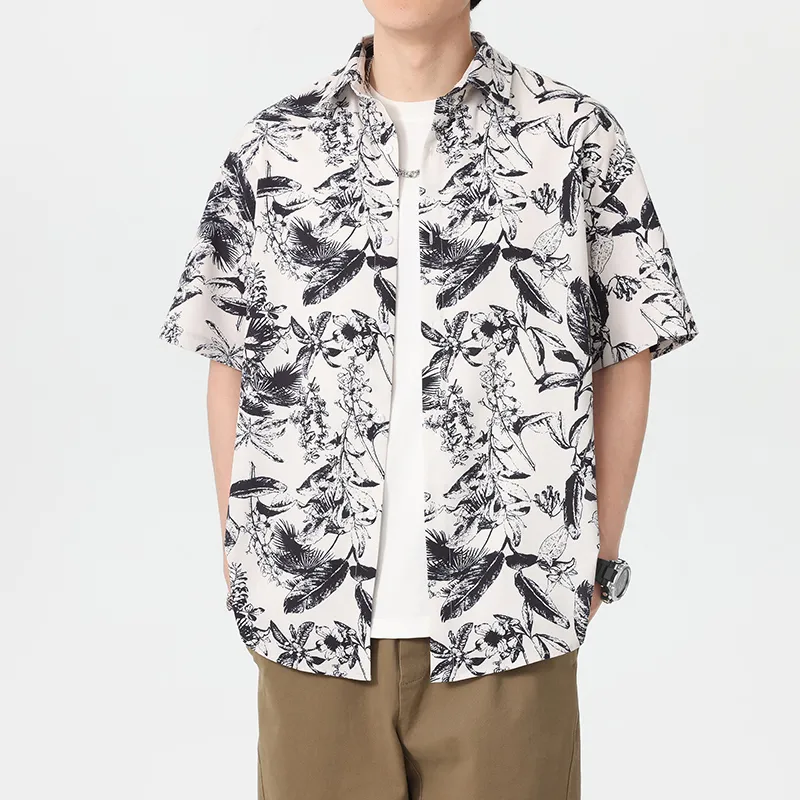 WKOOG Shirts Unisex Ink Shadow Flower Trail-3