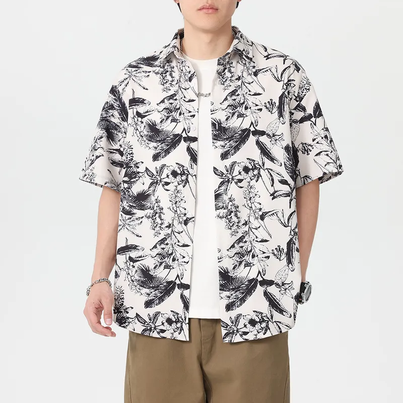 WKOOG Shirts Unisex Ink Shadow Flower Trail-2