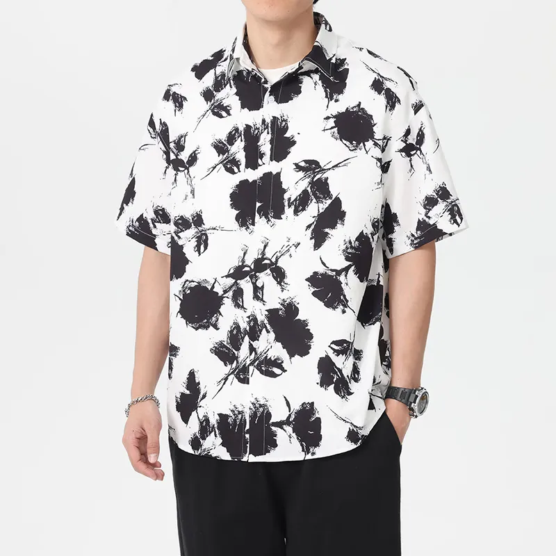 WKOOG Shirts Unisex Ink Flower Shadows-4