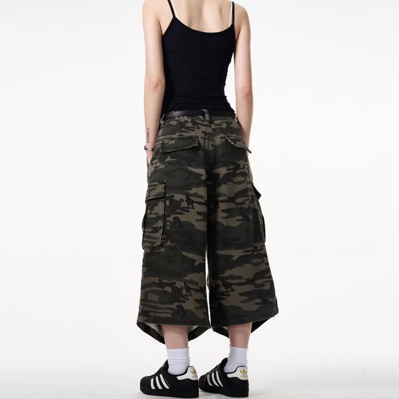 WKOOG Denim Shorts Unisex Camouflage-1