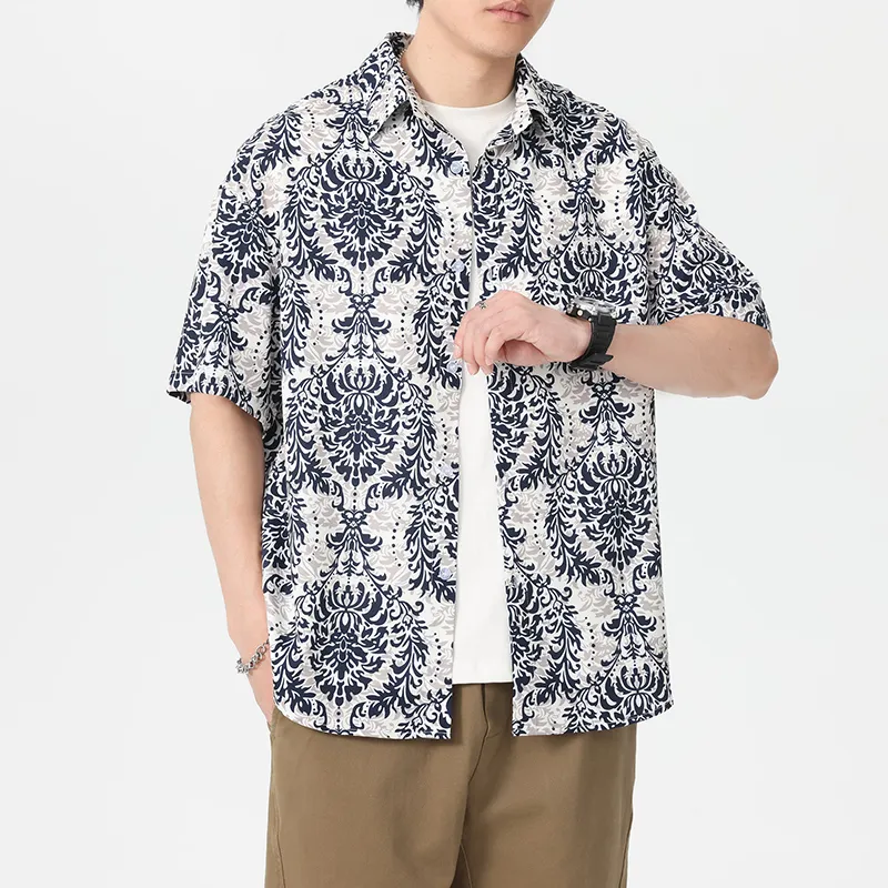 WKOOG Shirts Unisex Ink Fragrance Brocade Pattern-4