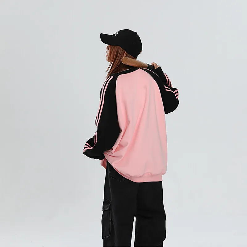 WKOOG Sweatshirt Unisex Navy Blue & Purple Sleeves-7