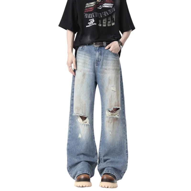 WKOOG Jeans Unisex Vintage Blue-1