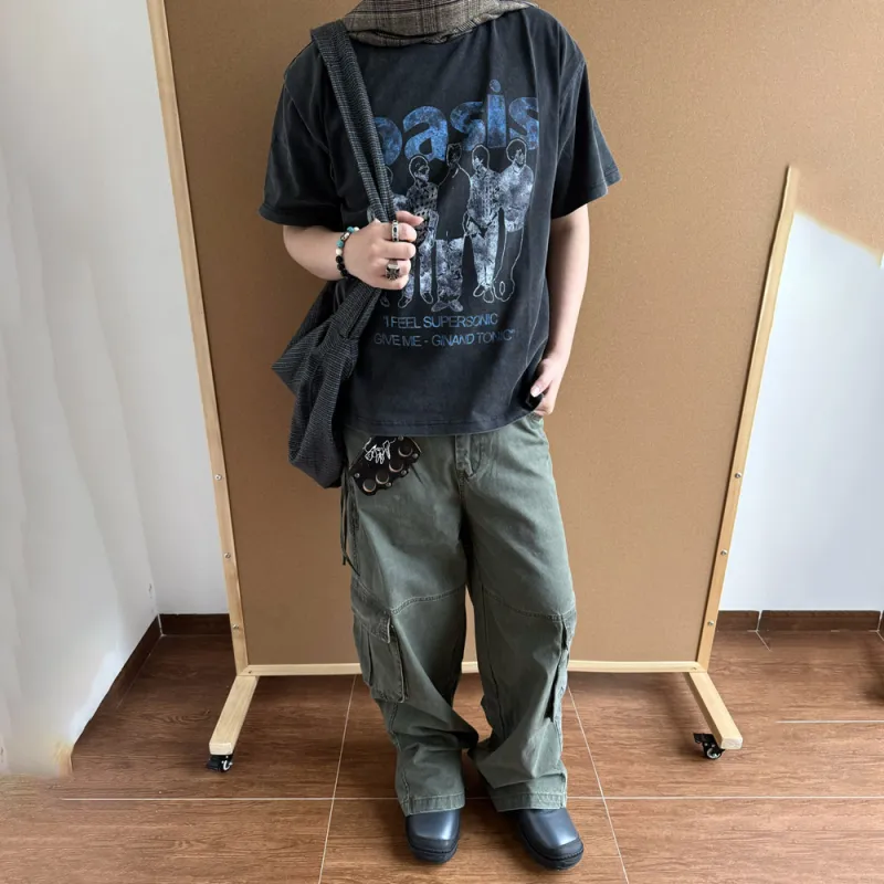 WKOOG T Shirts Unisex Washed Black-1