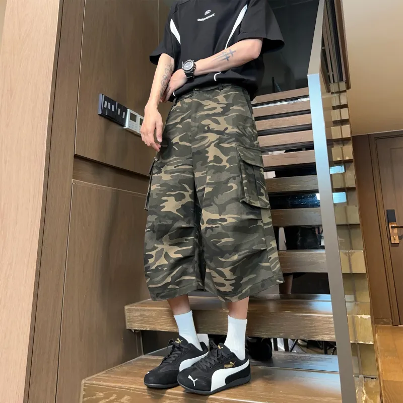 WKOOG Denim Shorts Unisex Camouflage-5