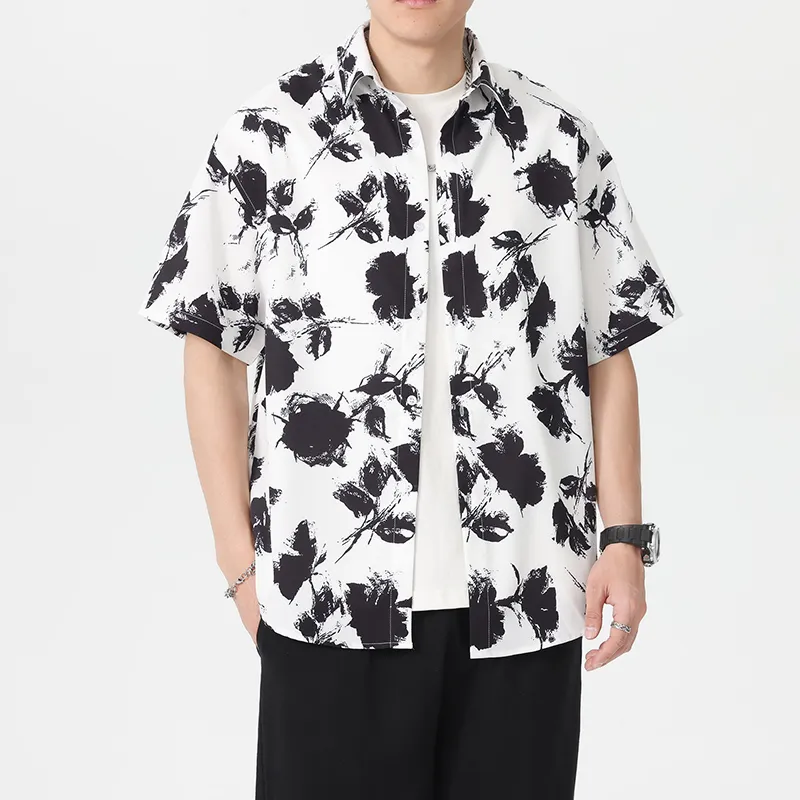 WKOOG Shirts Unisex Ink Flower Shadows-2