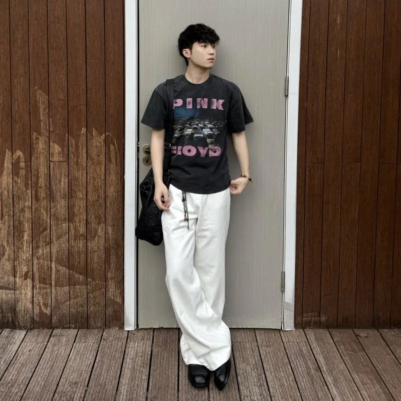 WKOOG T-Shirts Unisex Washed Black-3