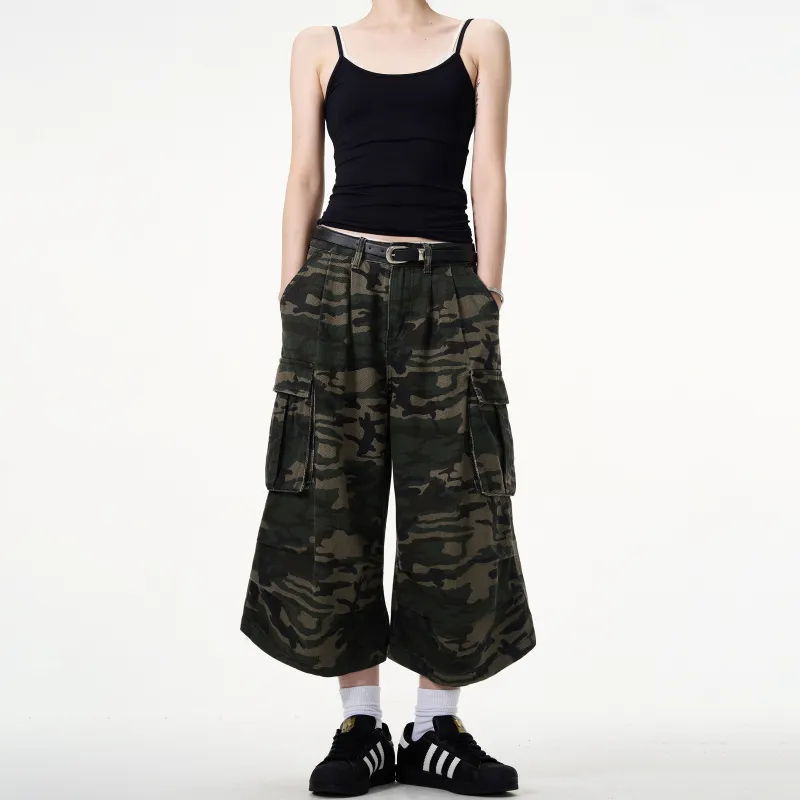 WKOOG Denim Shorts Unisex Camouflage-4