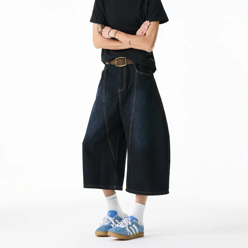WKOOG Denim Shorts Unisex Black-3