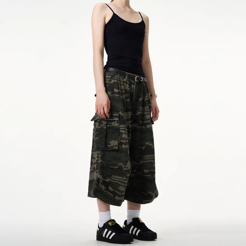 WKOOG Denim Shorts Unisex Camouflage-5
