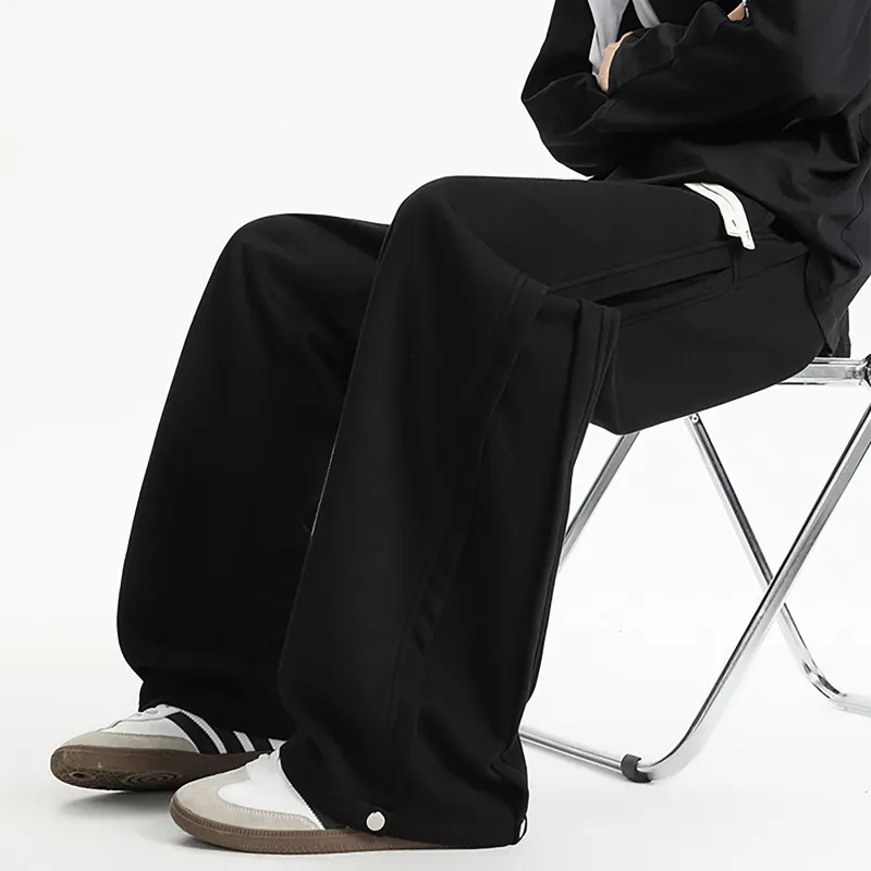 WKOOG Casual Pants Unisex Navy Blue-1