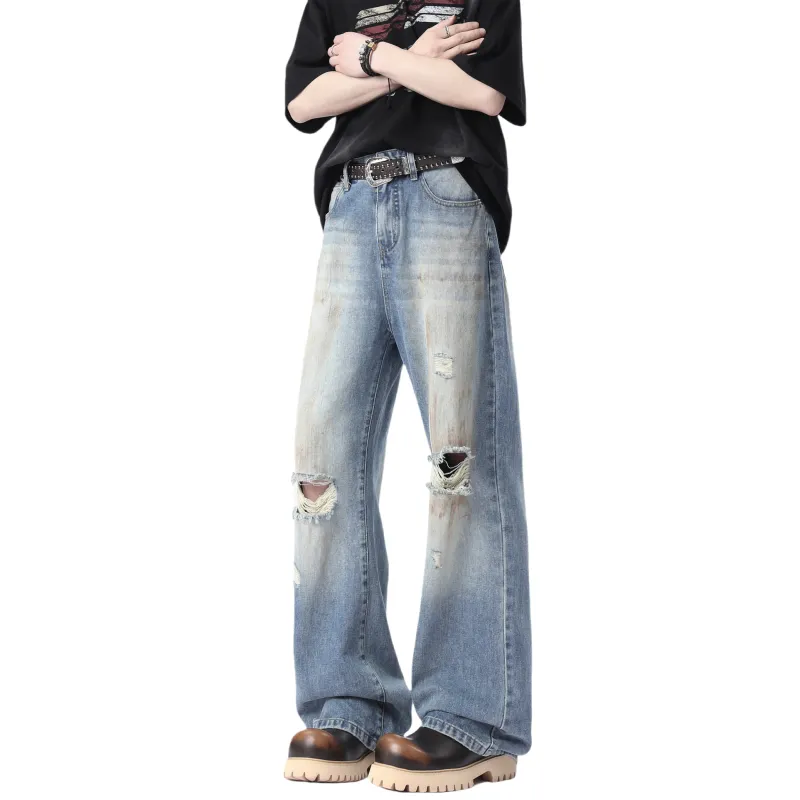 WKOOG Jeans Unisex Vintage Blue-3