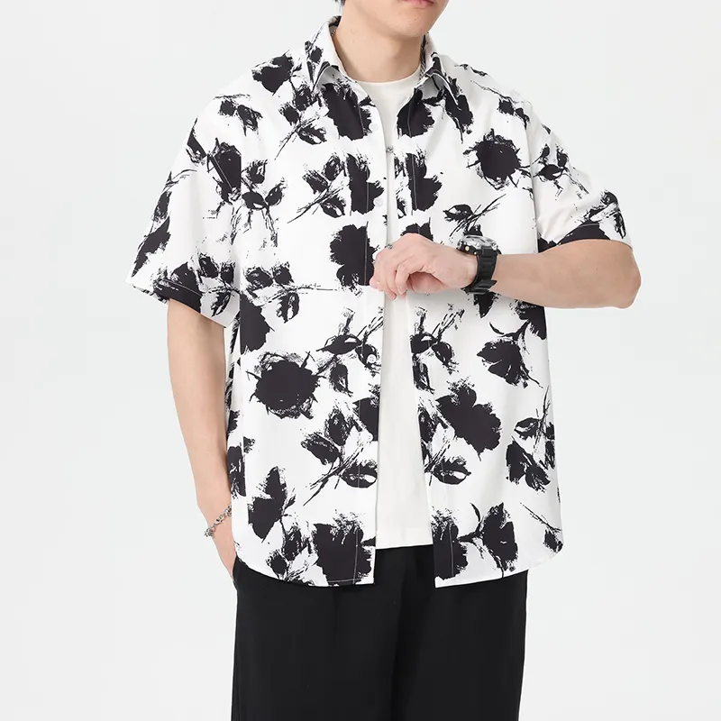 WKOOG Shirts Unisex Ink Flower Shadows-3