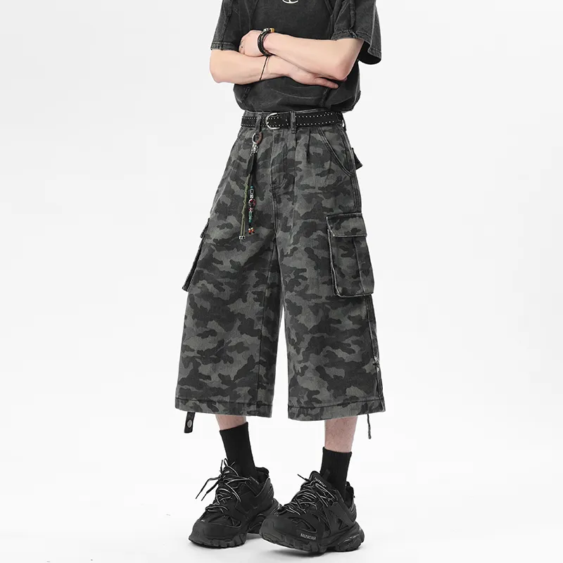 WKOOG Denim Shorts Unisex City Army Green-4