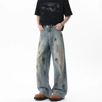 WKOOG Jeans Unisex Vintage Blue