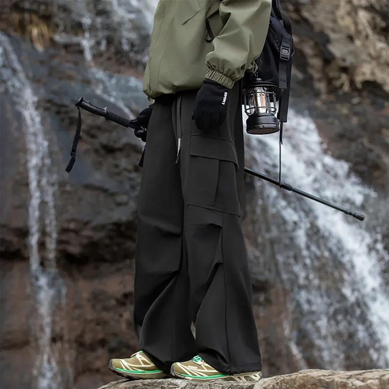 WKOOG Casual Pants Unisex Black-5