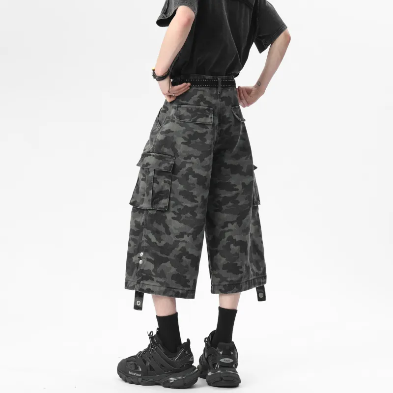 WKOOG Denim Shorts Unisex City Army Green-3