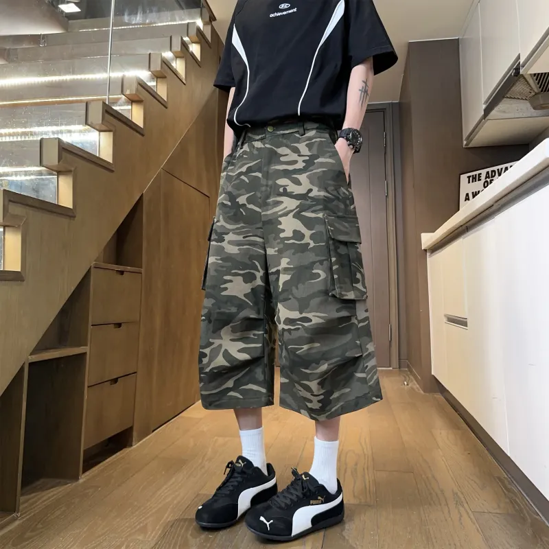 WKOOG Denim Shorts Unisex Camouflage-1