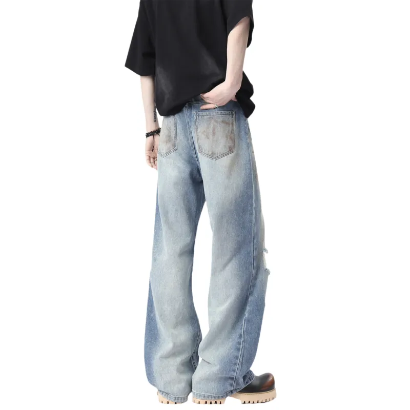 WKOOG Jeans Unisex Vintage Blue-5