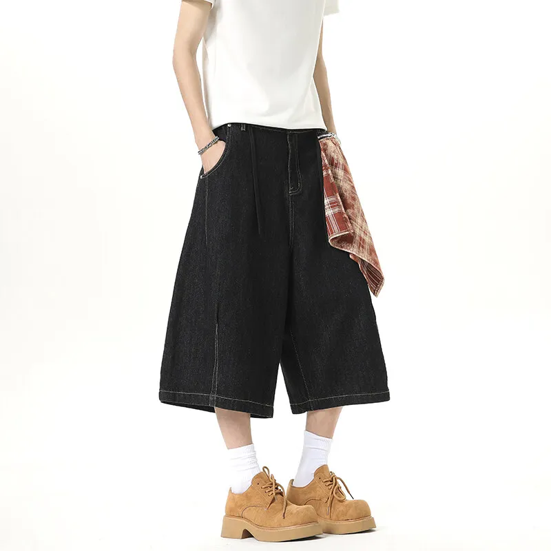 WKOOG Denim Shorts Unisex Black-2