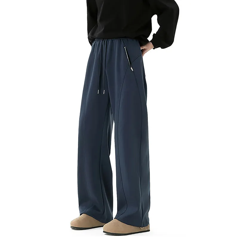 WKOOG Casual Pants Unisex Navy Blue-4