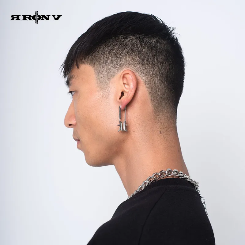 RRONV 925 Sterling Silver Earrings Men's-3