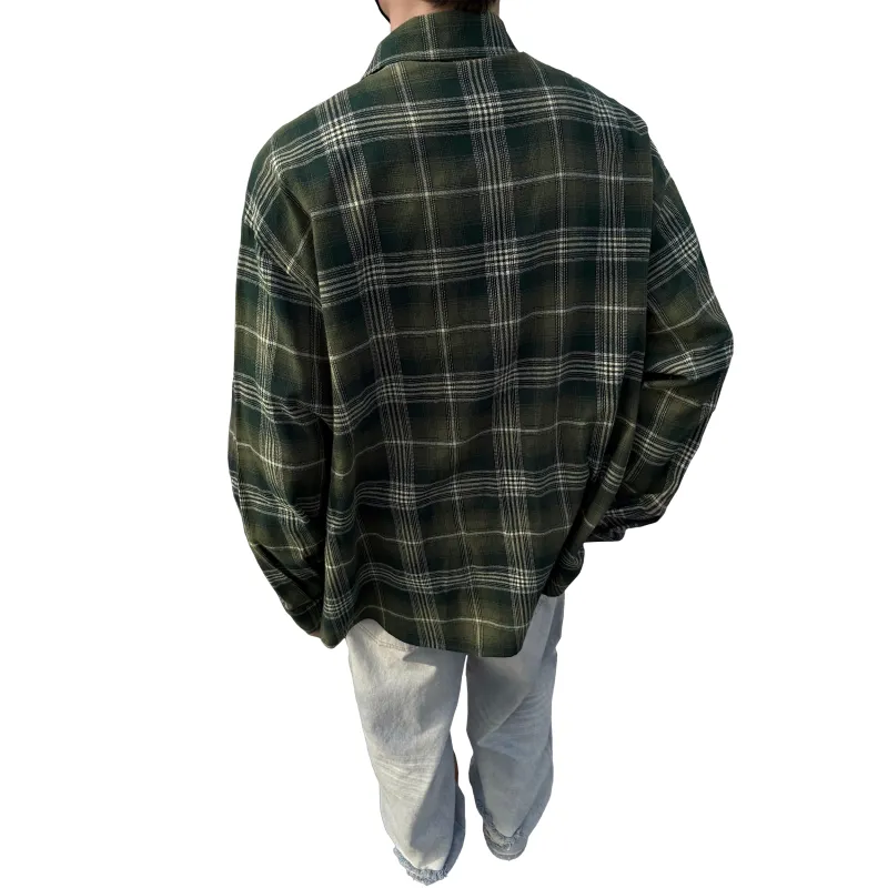 BTR Shirt Unisex Blue Brown Plaid-8
