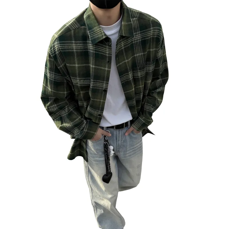 BTR Shirt Unisex Blue Brown Plaid-9