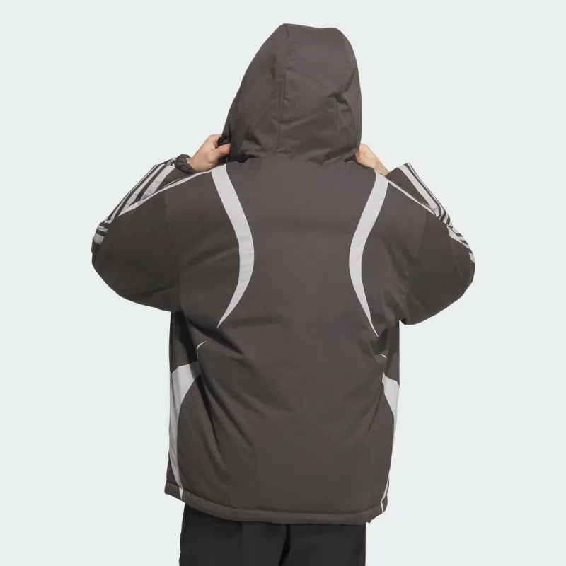Adidas Down Jacket Unisex Dark Gray With Free Necklaces-2